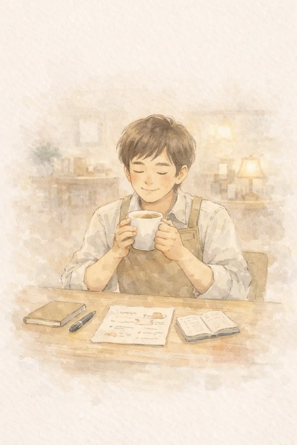 少し考えが整理されて肩の力が抜けたイメージ