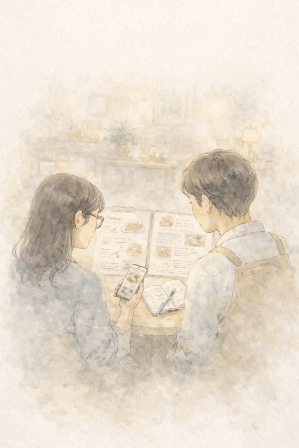 飲食店の良さがどう伝わるかを一緒に考えるイメージ