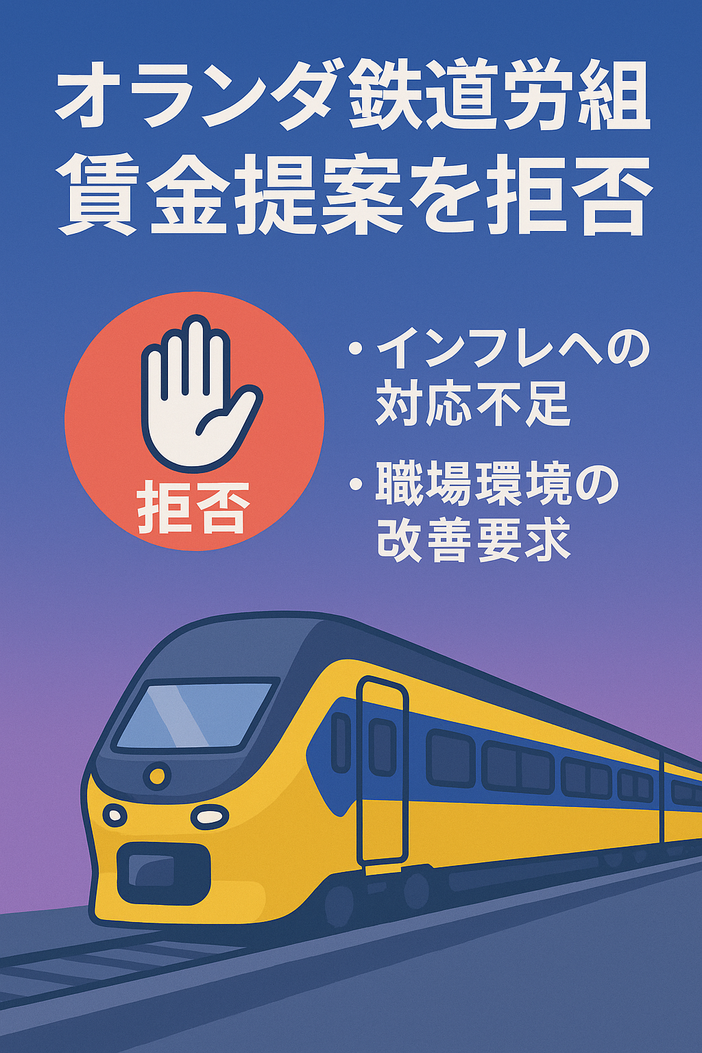 投稿についてもっと詳しく オランダの鉄道労働組合の賃金提案拒否について徹底解説！